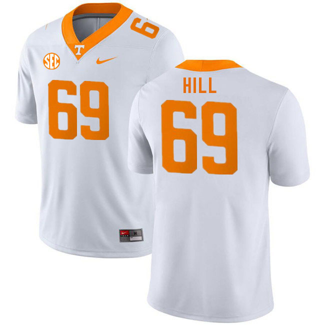 Men #69 Gus Hill Tennessee Volunteers College Football Jerseys Stitched Sale-White